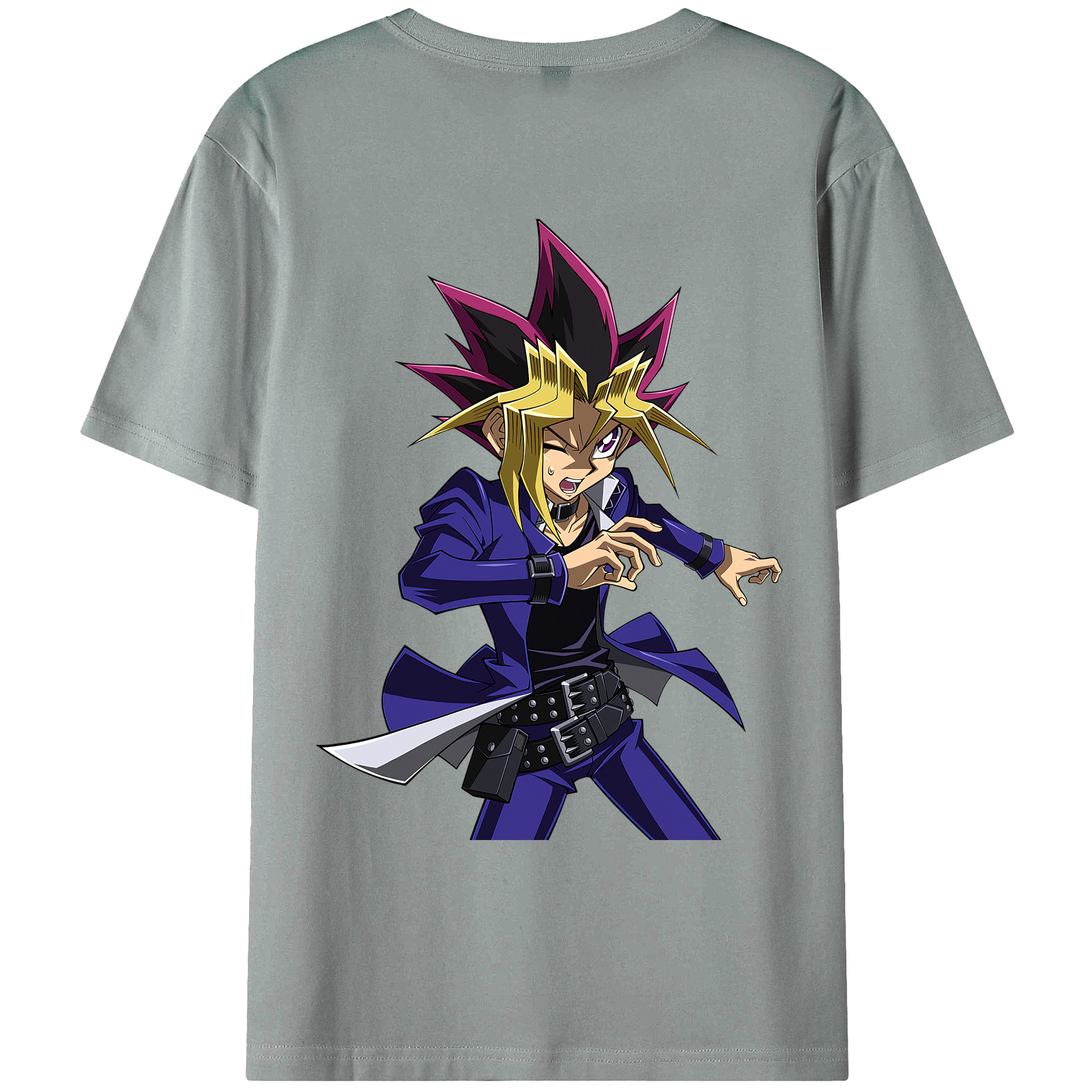 （画像用） 遊☆戯☆王 Yu-Gi-Oh! 綿100％ メンズ半袖Tシャツ（バックプリント） 通気性